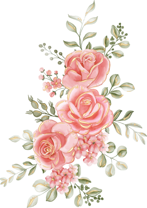 rose pink gold flower arrangement